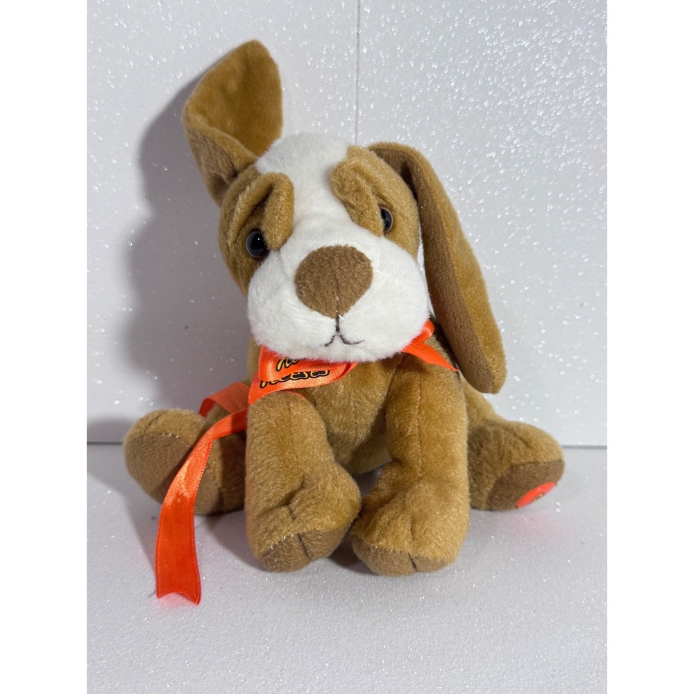 Galerie Reeses Peanut Butter Cups Plush Puppy Dog Brown White Floppy Ears Ribbon